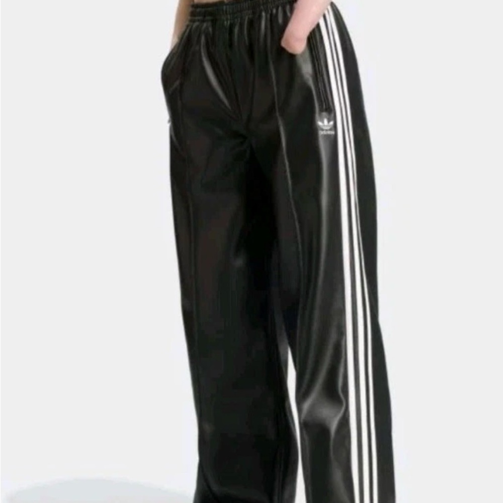Adidas Black Firebird Pleather
Leather Look Pants XS NWT